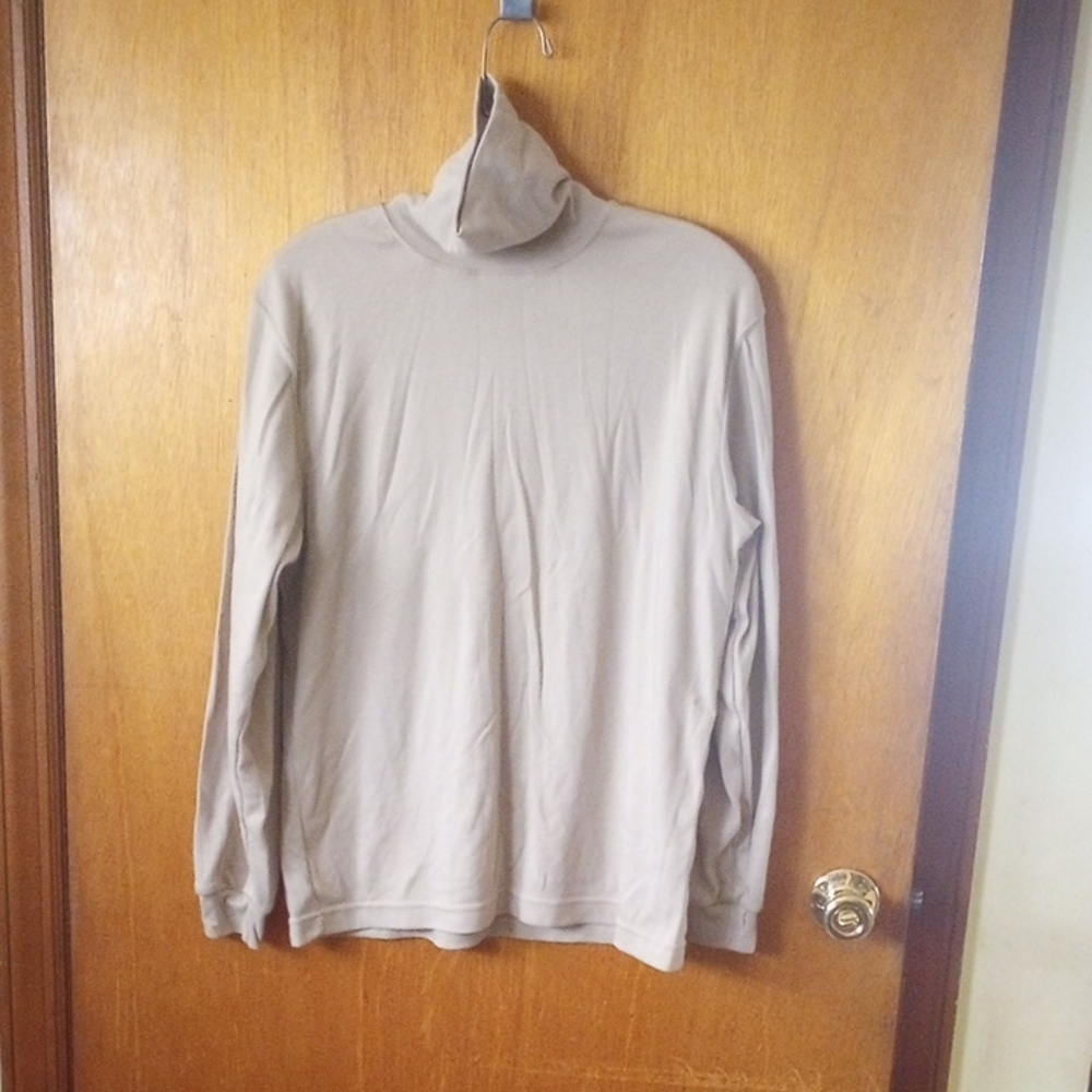 Hasting & Smith Medium Tan Neutral Turtleneck, Cotton & Polyester, Warm & Cozy